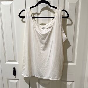 White Sleeveless Relaxed Tank Top